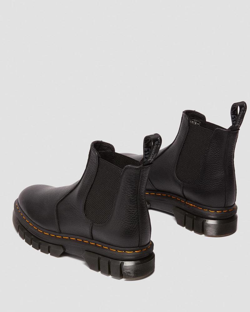 Black Men's Dr Martens Rikard Lunar Leather Ankle Boots | CA 446OKI